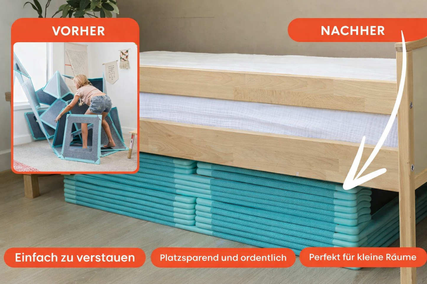 Creatix™: Mega-Set – Riesige Magnetfliesen (24 Stück)