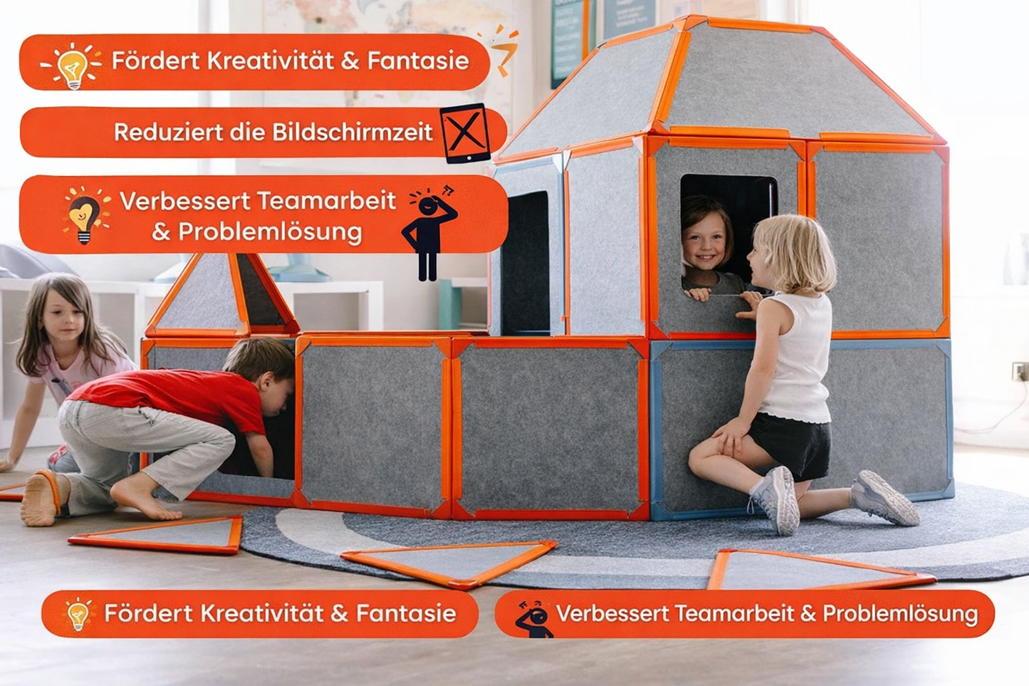 Creatix™: Mega-Set – Riesige Magnetfliesen (24 Stück)